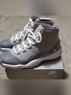 Nike High-Top Basketball Sneakers in Gray and White